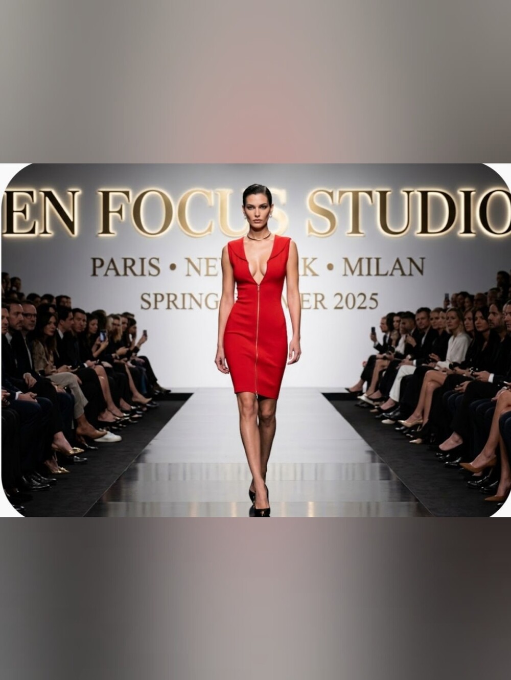 En Focus Studio Flame Red Zip-Front Sheath Dress Size 8